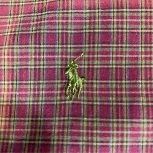 Polo Ralph Lauren Mens XXL/18 Classic Fit Checked Long Sleeve Shirt Red